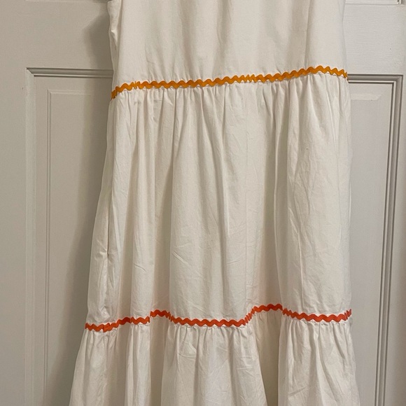 J Crew factory white ruffled dress. - Picture 2 of 4